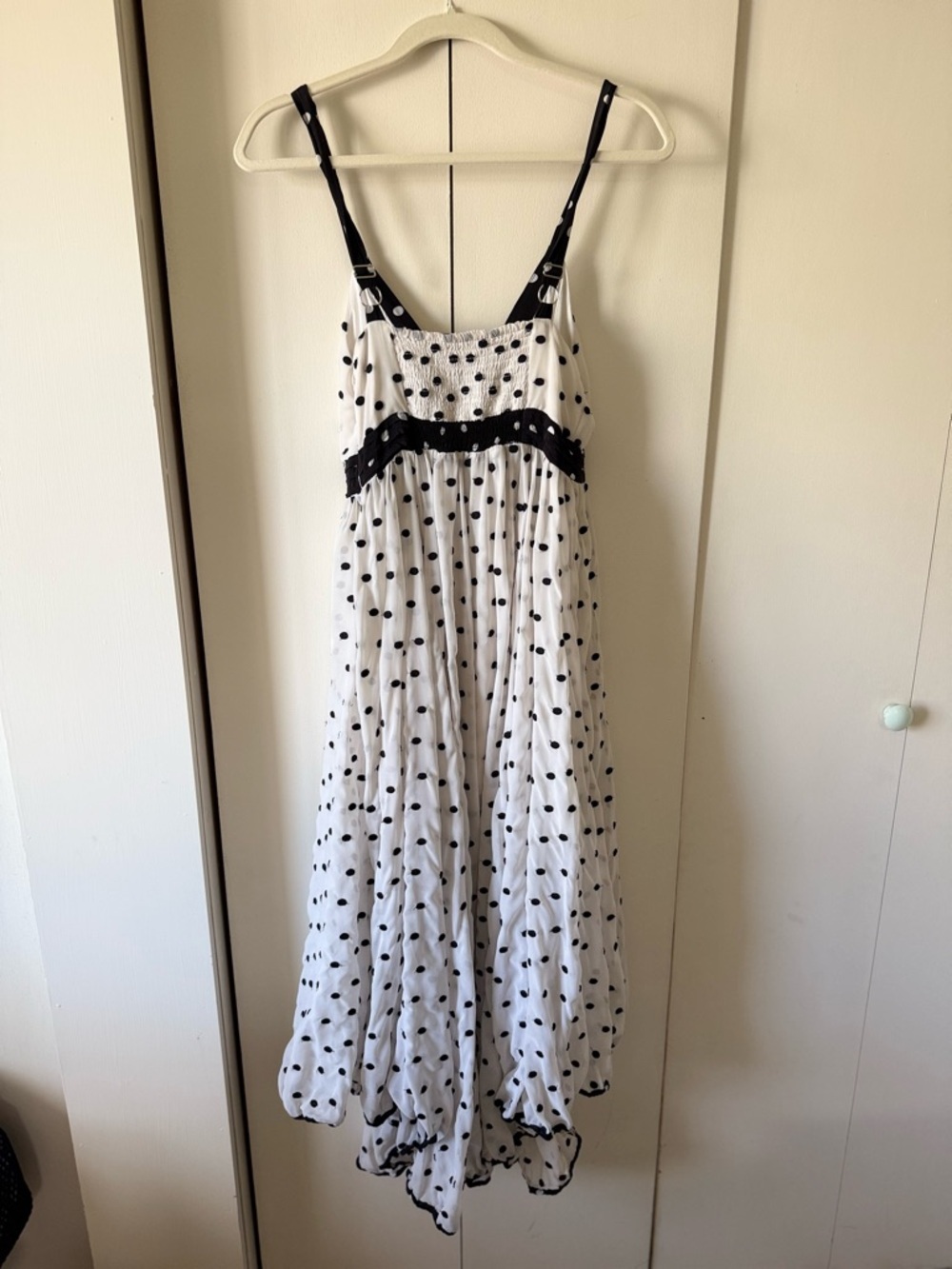 Anthropologie Maeve Polka Dot Sleeveless V-Neck Midi Slip Dress - Picture 6 of 9